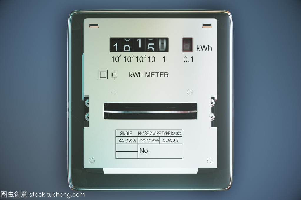 模擬的電表顯示家庭消費(fèi)。電源我